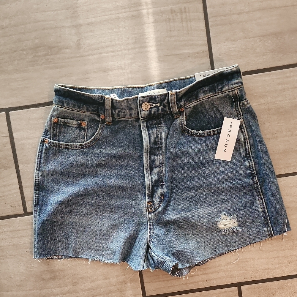 PacSun Blue Jean Shorts with Frayed Hem